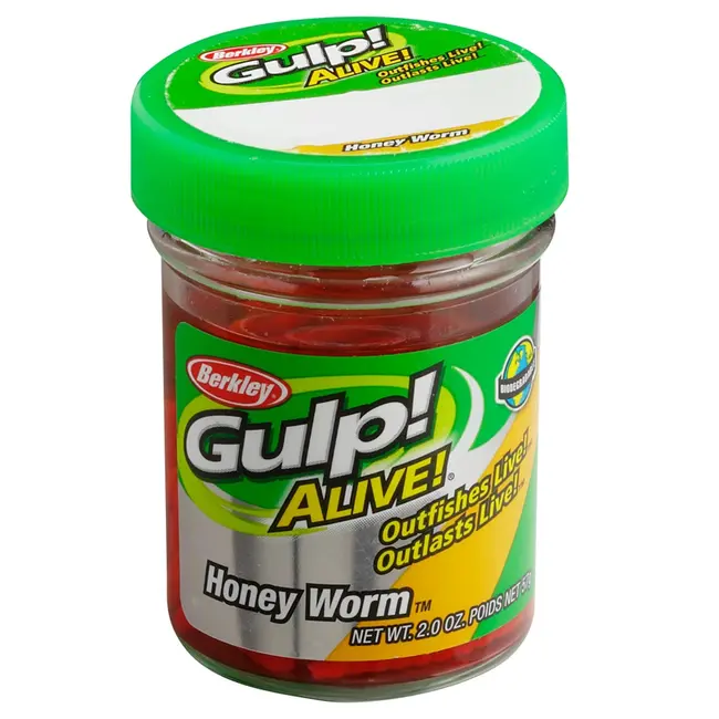 Viermi Artificiali Berkley Gulp Alive Honey Worms 2.5cm, 57g, Rosu