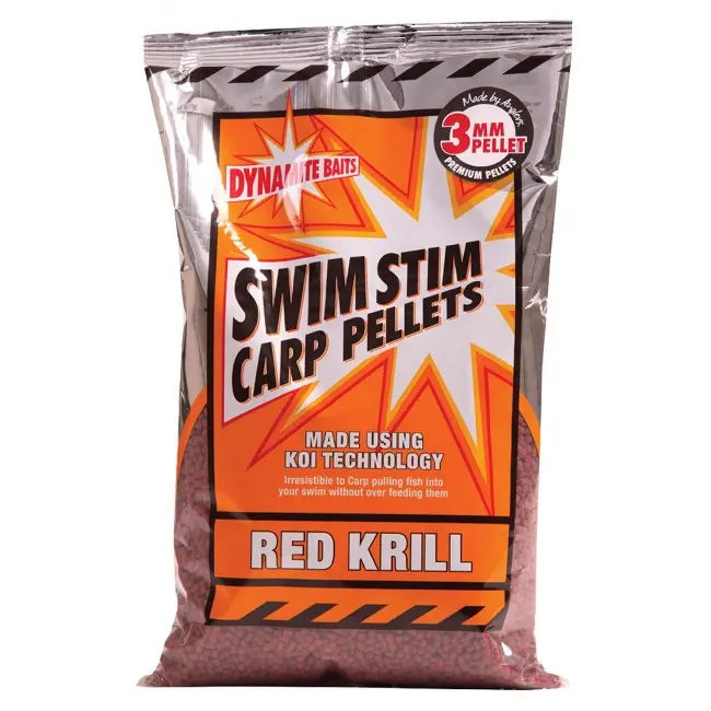 Pelete Dynamite Baits Swim Stim Carp Pellets, Red Krill, 900g