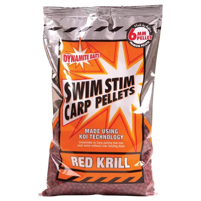 Pelete Dynamite Baits Swim Stim Carp Pellets, Red Krill, 900g