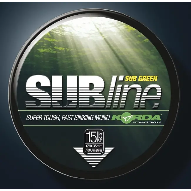 Fir Monofilament Korda Subline Fast Sinking, Green, 1000m