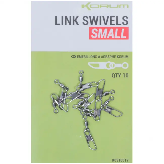 Vartej cu Agrafa Korum Link Swivel, 10buc/plic