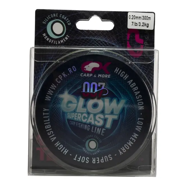 Fir Monofilament CPK Glow Supercast, Alb Stralucitor, 300m