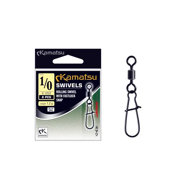 Agrafa cu Vartej Kamatsu Rolling Swivel with Snap K-252, 8buc/pachet