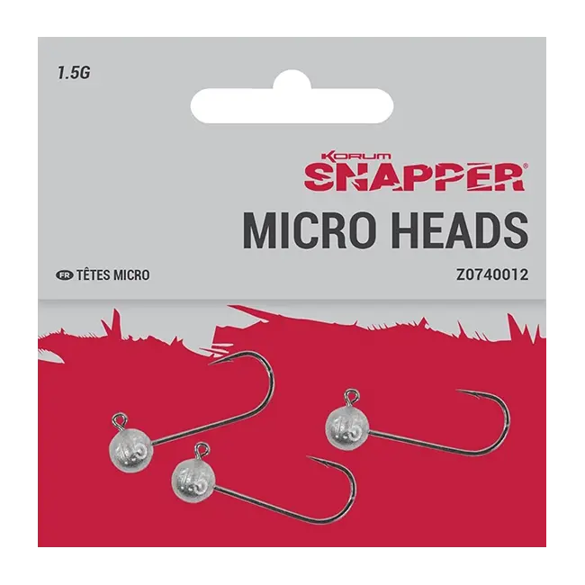 Set Jiguri Korum Snapper Micro Heads, Marime 4, 1.5g