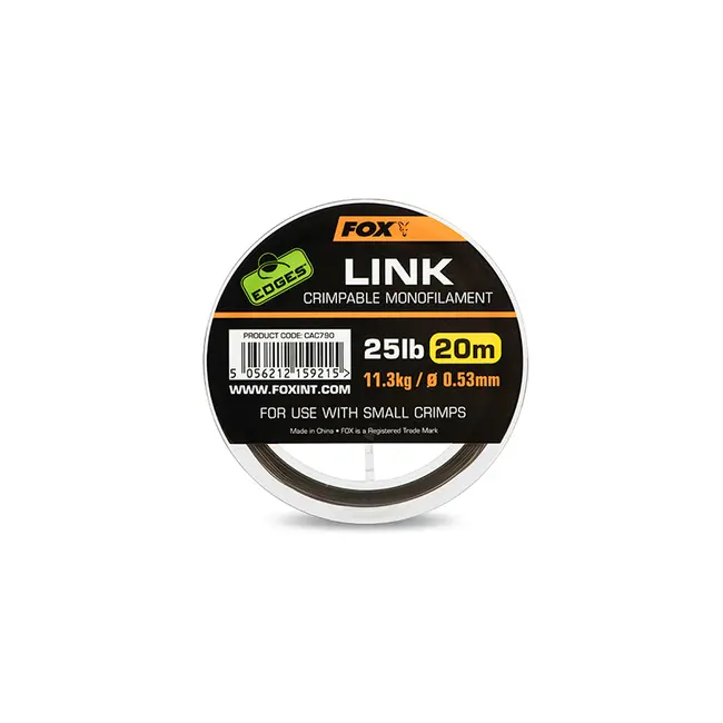 Fir Monofilament FOX Edges Link Crimpable Mono Khaki, 20m