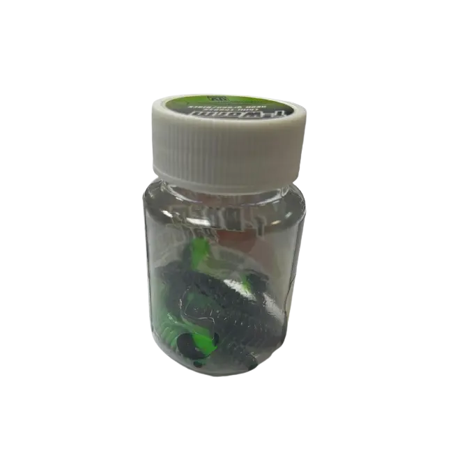 Shaduri Magic Trout T-Worm P-Tail Chilli-Cheese,Neon Green Black, 6.5cm, 6buc/borcan