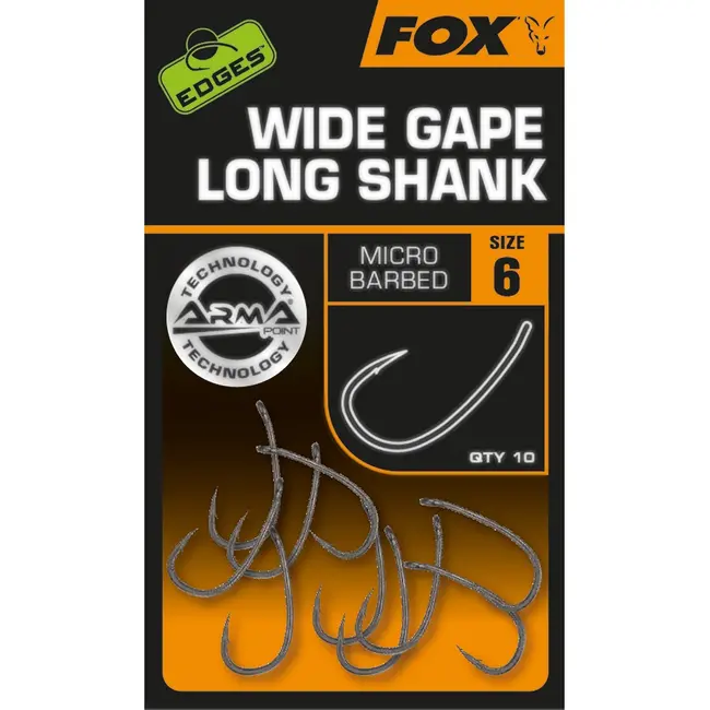Carlige FOX Edges Armapoint Super Wide Gape Long Shank, 10buc/plic