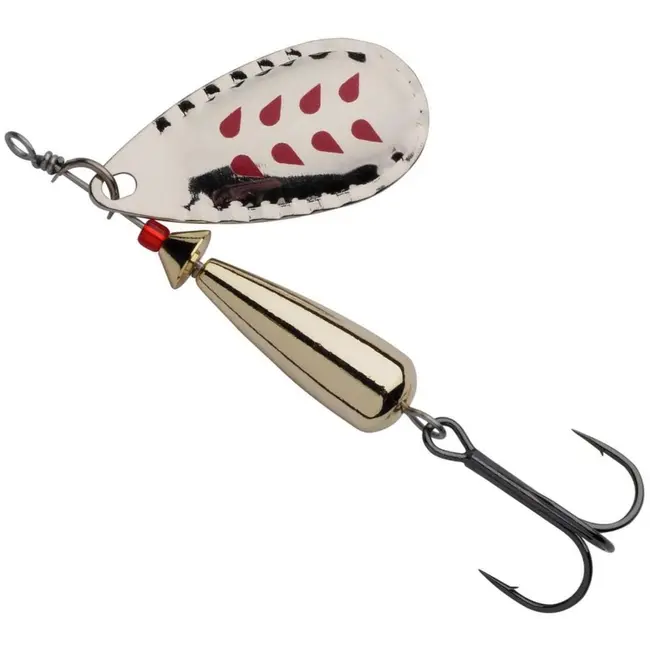 Lingurita Rotativa Abu Garcia Droppen LF, Culoare Silver/Red Marks, 4g