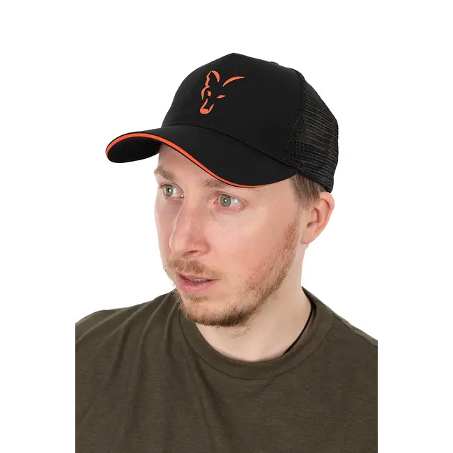 Sapca Fox Collection Trucker Cap Black & Orange