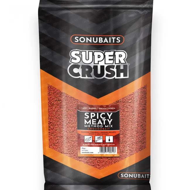 Groundbait Sonubaits Super Crush, Spicy Meaty Method Mix ,2Kg