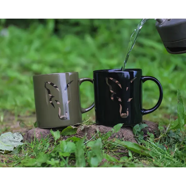 Cana Ceramica Fox Green & Camo Head Ceramic Mug