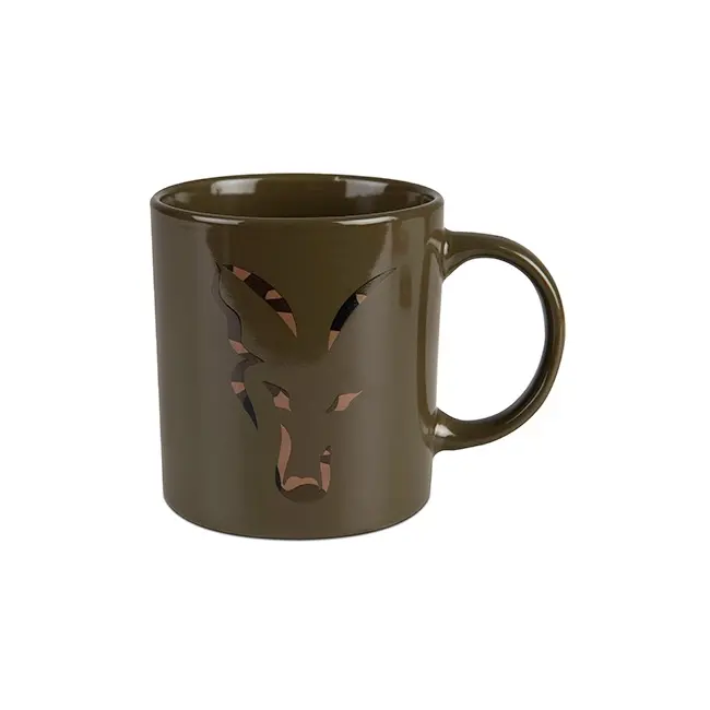 Cana Ceramica Fox Green & Camo Head Ceramic Mug