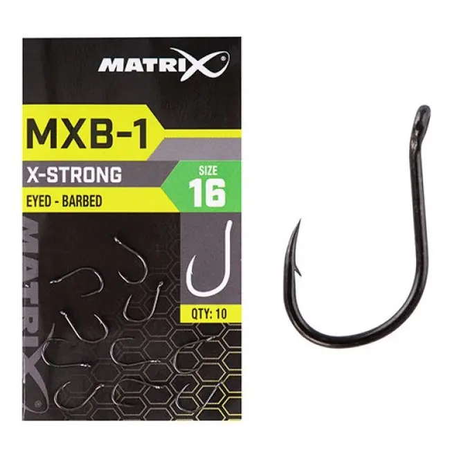 Carlige Matrix MXB-1 Barbed Eyed BLK