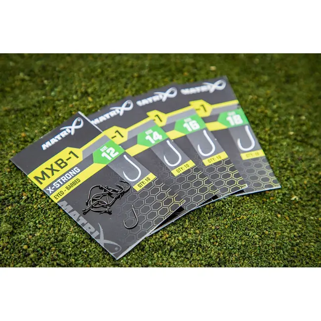 Carlige Matrix MXB-1 Barbed Eyed BLK