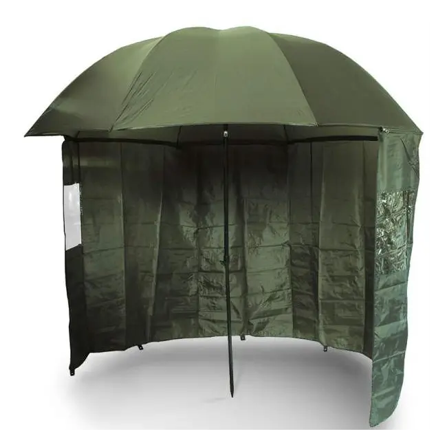 Umbrela cu Paravan NGT Green Fishing Brolly, Ø=220cm