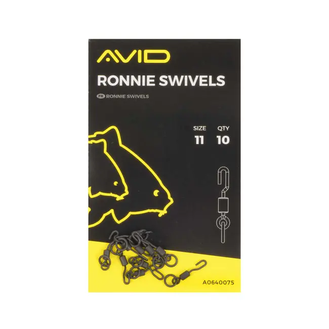 Vartej cu Anou si Agrafa Rapida Avid Carp Ronnie Swivel, Nr.11, 10buc/plic