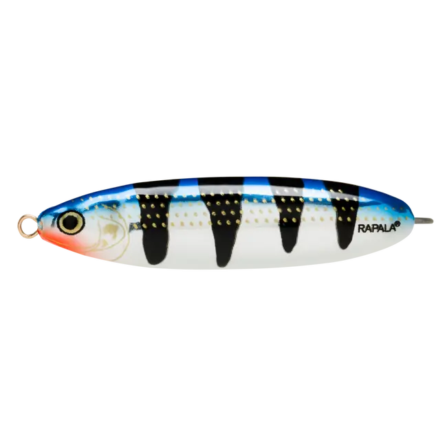 Lingurita Oscilanta Antibradis Rapala Minnow Spoon, Culoare Metallic Blue Tiger (MBT), 10cm, 32g