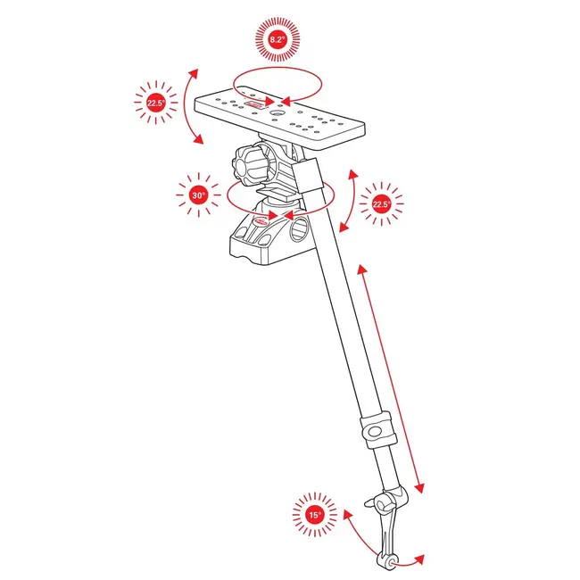Suport Sonar si Sonda Berkley Fish F.Holder with Tele Transducer Arm L