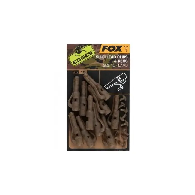 Clipsuri plumb pierdut Fox Edges Camo Safety Lead Clip and Pegs, Nr.10