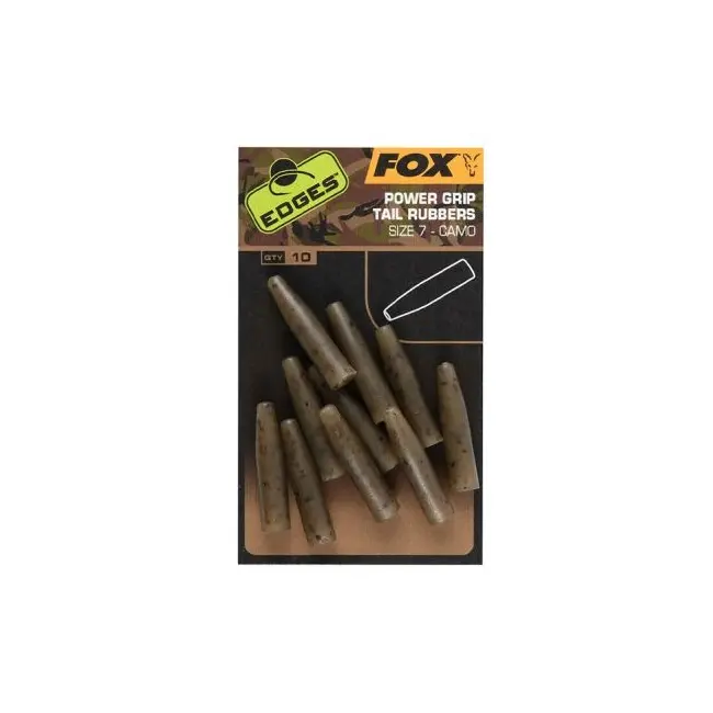 Conuri clips pierdut Fox Edges Camo Powergrip Tail Rubbers, Nr.7