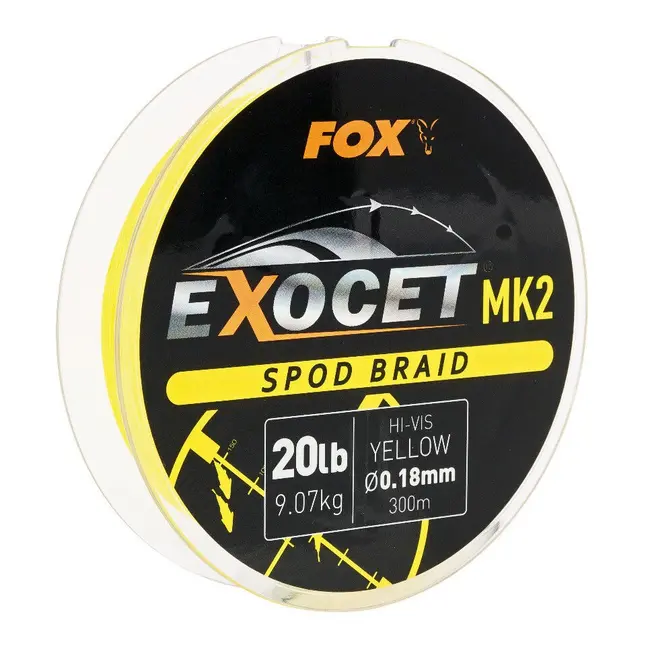 Fir Textil Fox Exocet MK2 Spod Braid Yellow, 0.18mm, 9.07kg, 300m