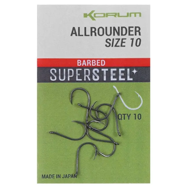 Carlige Korum Allrounder Supersteel Barbed, 10buc in plic