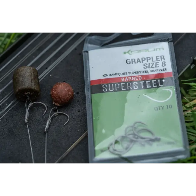 Carlige Korum Supersteel Grappler Hooks Barbed, 10buc-plic