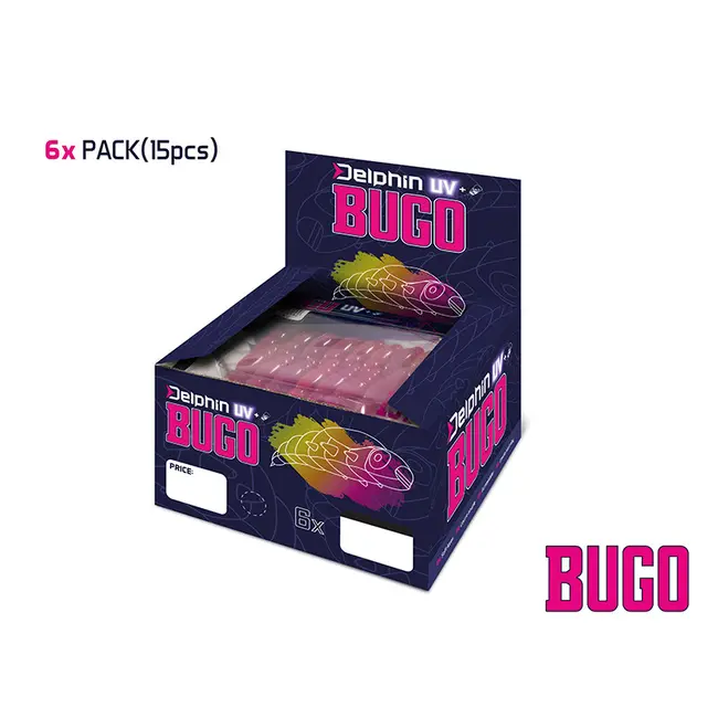 Larve Delphin Bugo Cheese, Culoare Pink, 4cm,  15buc/plic