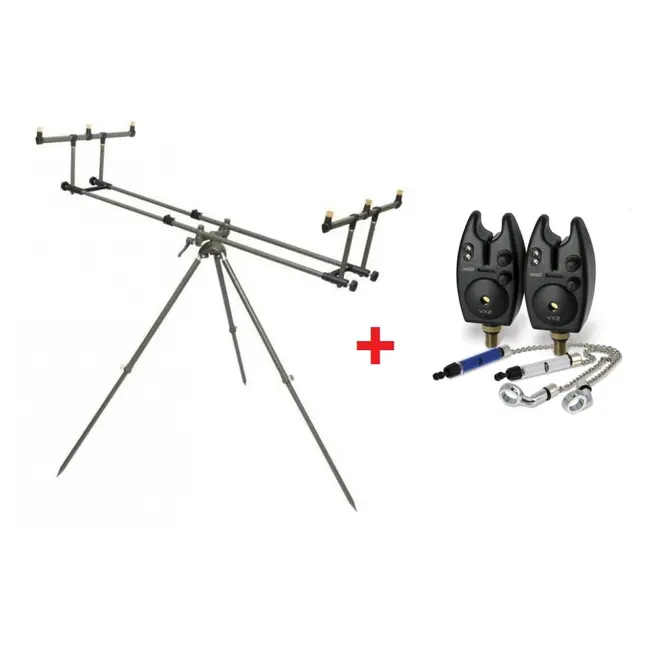 Rod Pod Tripod Elite 3 Posturi Zfish,2 Avertizori,2 Hangeri