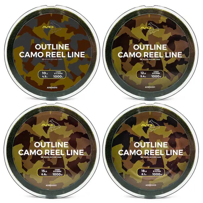 Fir Monofilament Avid Carp Outline Camo Reel, 1000m