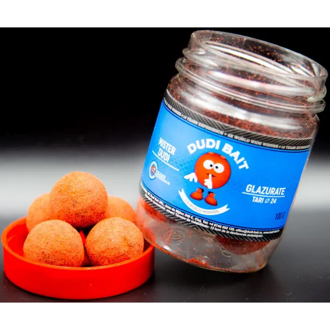 Boilies Tare de Carlig Dudi Bait Mister Dudi Glazurate, Squid&Cranberry, 100g