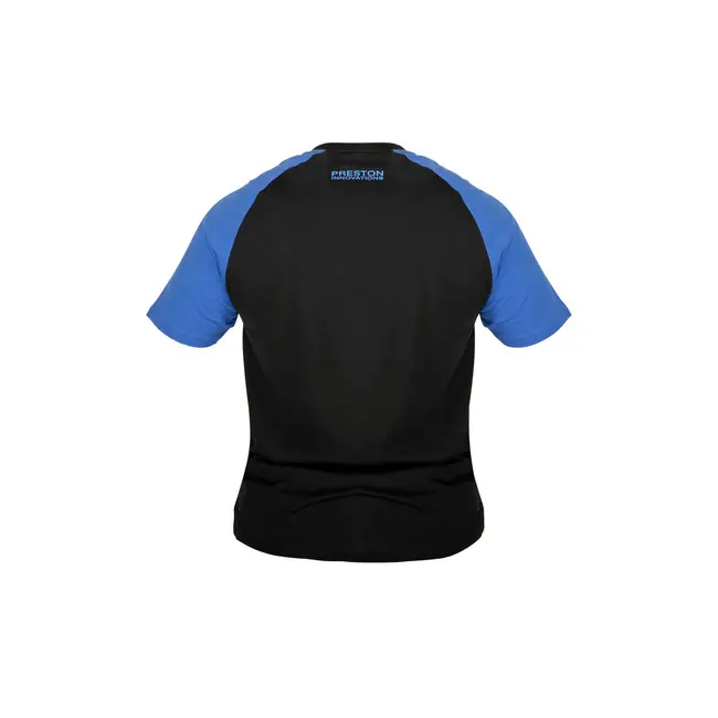 Tricou Pescuit Preston Raglan Lightweight T-Shirt, Black & Blue