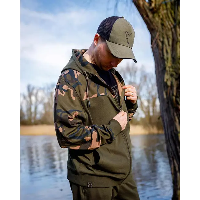 Hanorac Fox Light Weight Khaki Camo Split Zip Hoody