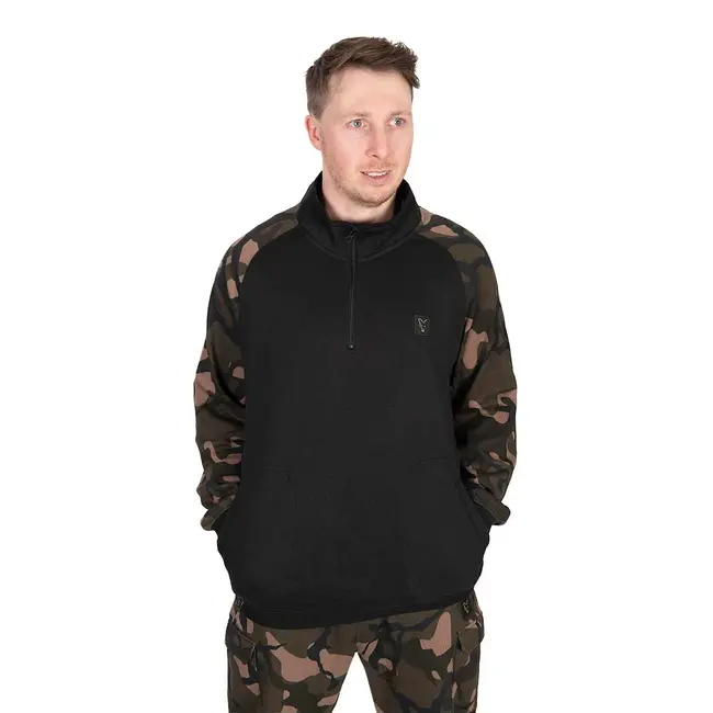 Hanorac Fox Light Weight Qtr Zip Hoody, Black Camo
