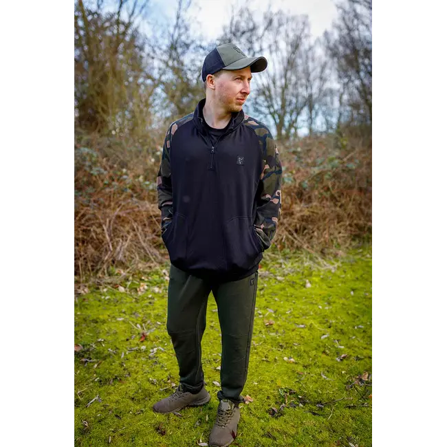 Hanorac Fox Light Weight Qtr Zip Hoody, Black Camo