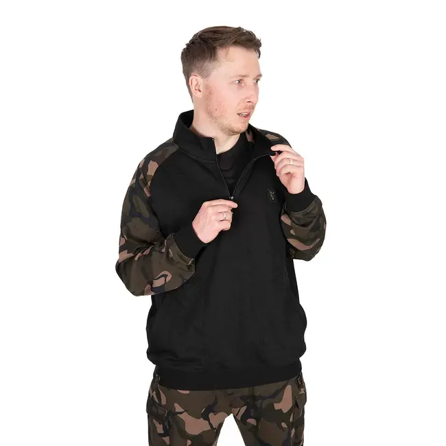 Hanorac Fox Light Weight Qtr Zip Hoody, Black Camo
