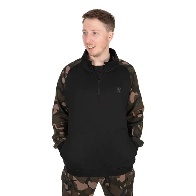 Hanorac Fox Light Weight Qtr Zip Hoody, Black Camo