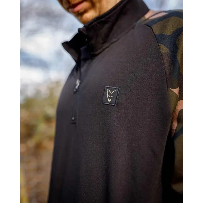 Hanorac Fox Light Weight Qtr Zip Hoody, Black Camo