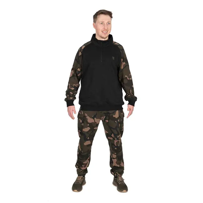 Hanorac Fox Light Weight Qtr Zip Hoody, Black Camo