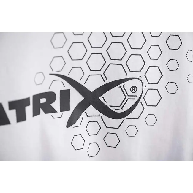 Tricou Matrix Hex Print - White