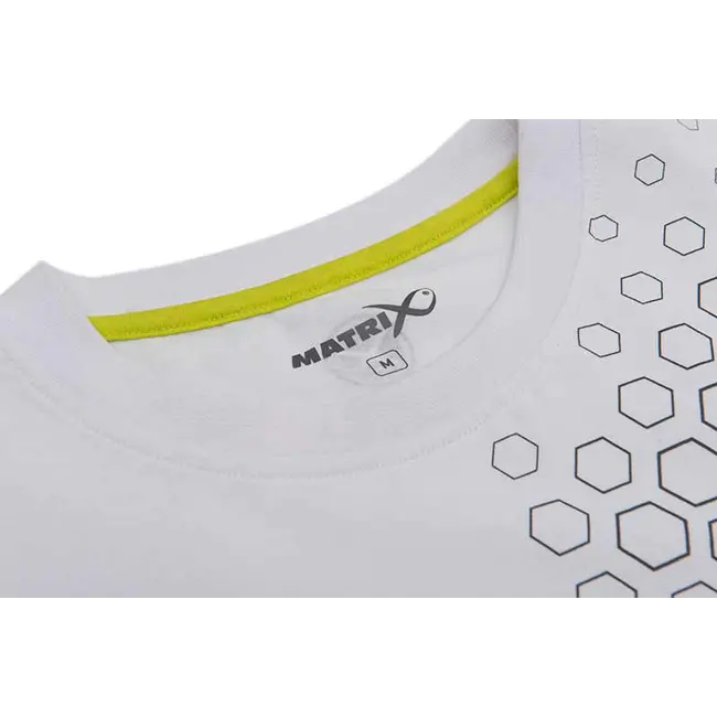 Tricou Matrix Hex Print - White