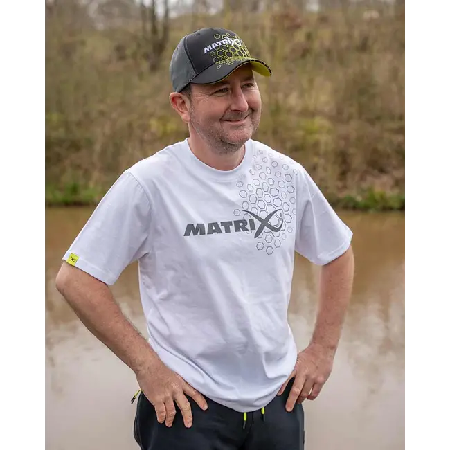 Tricou Matrix Hex Print - White