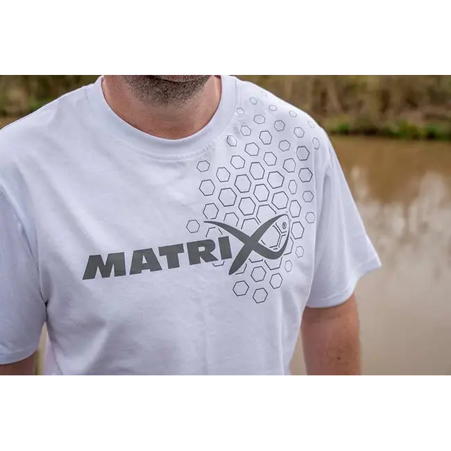 Tricou Matrix Hex Print - White