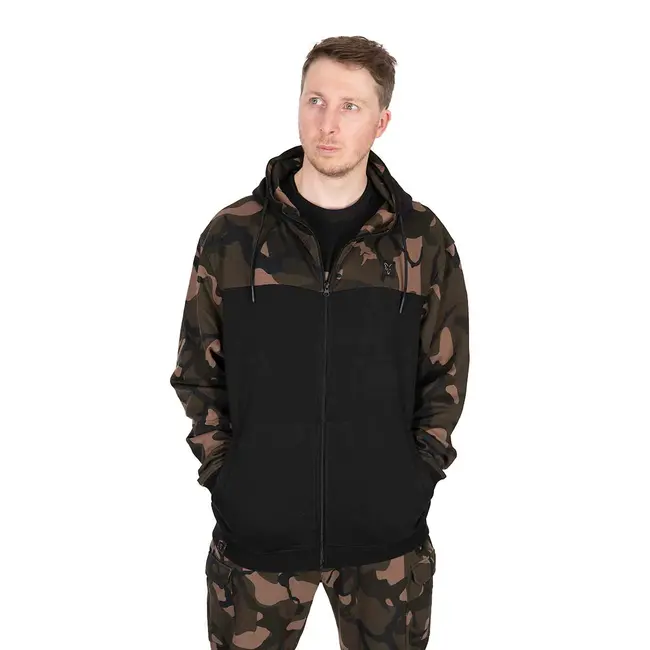 Hanorac Fox Light Weight Black Camo Split Zip Hoody