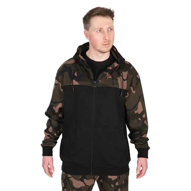 Hanorac Fox Light Weight Black Camo Split Zip Hoody