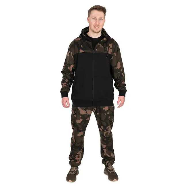 Hanorac Fox Light Weight Black Camo Split Zip Hoody