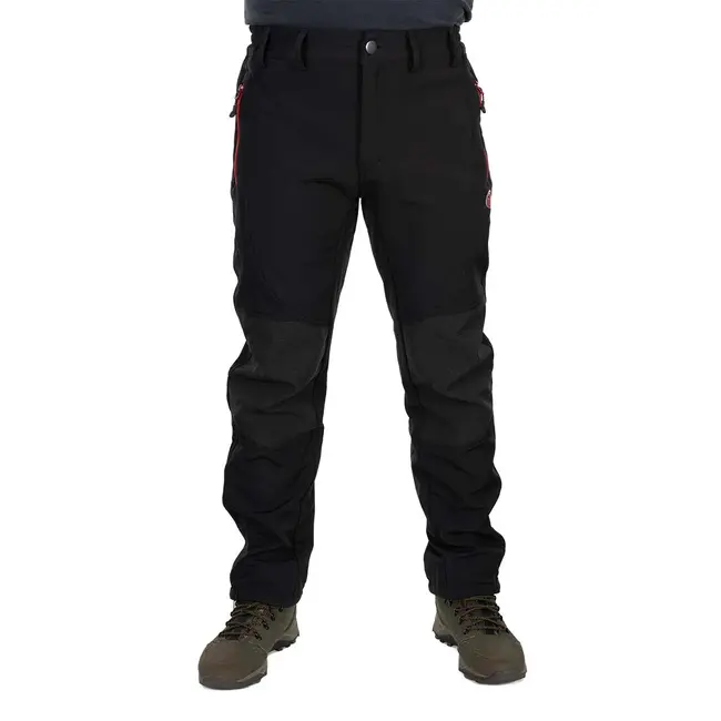 Pantaloni Lungi Fox Rage Pro Series Soft Shell Trousers, Storm Grey & Chilli Red