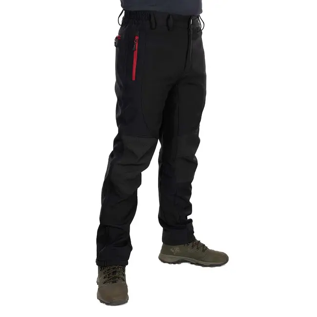 Pantaloni Lungi Fox Rage Pro Series Soft Shell Trousers, Storm Grey & Chilli Red