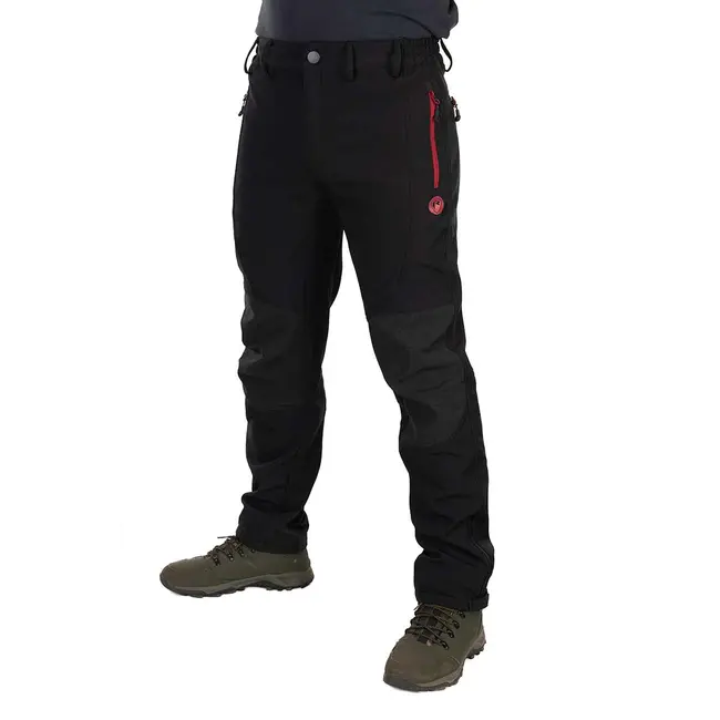 Pantaloni Lungi Fox Rage Pro Series Soft Shell Trousers, Storm Grey & Chilli Red