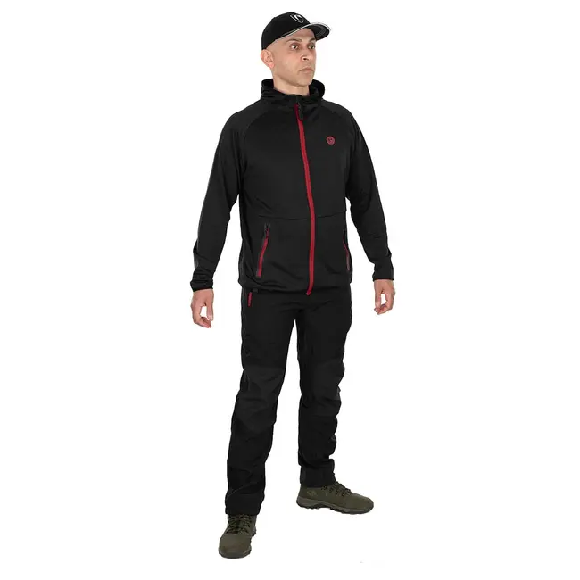Pantaloni Lungi Fox Rage Pro Series Soft Shell Trousers, Storm Grey & Chilli Red
